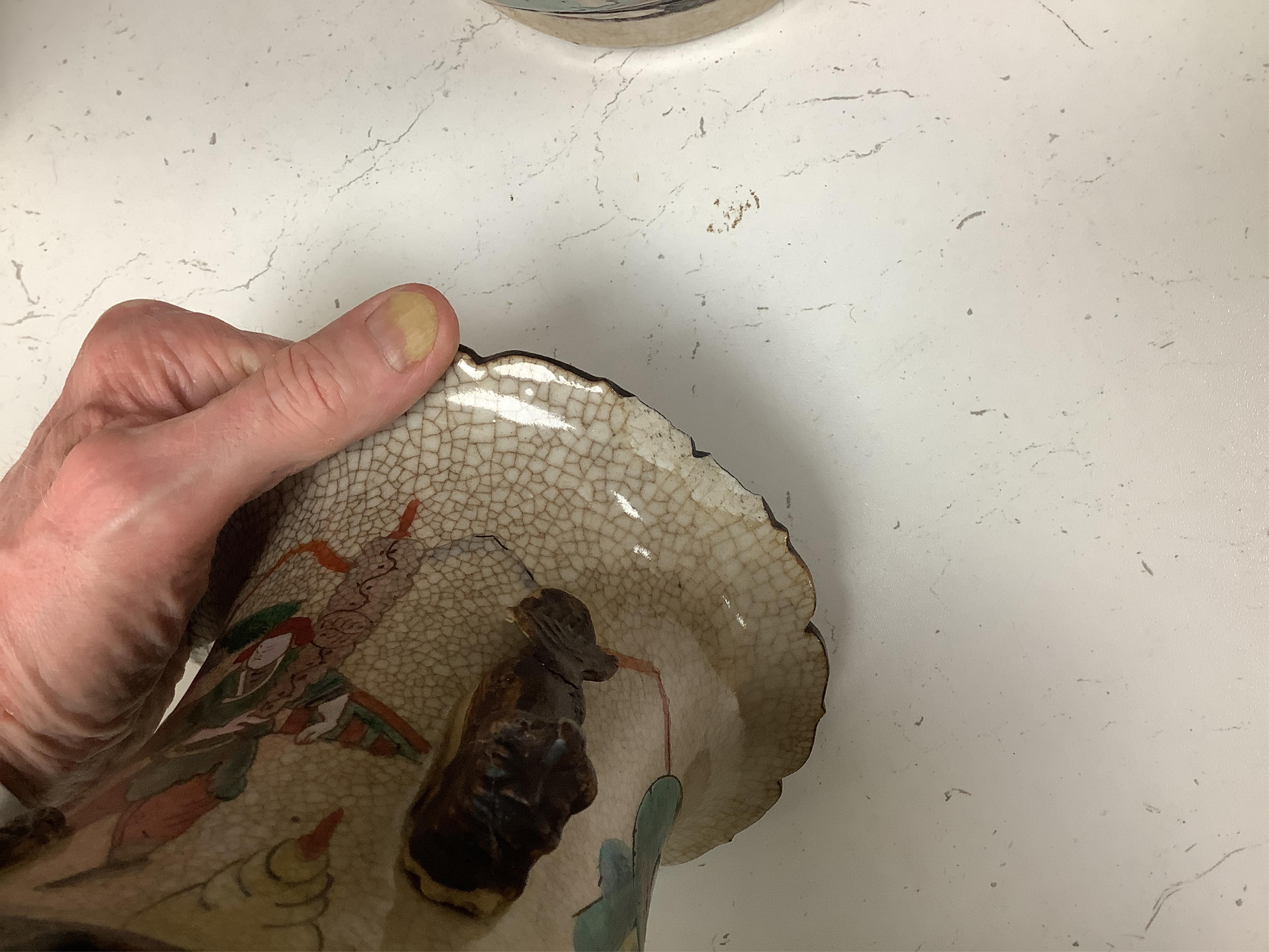 A pair of 19th century Chinese crackle glaze vases, 36cm